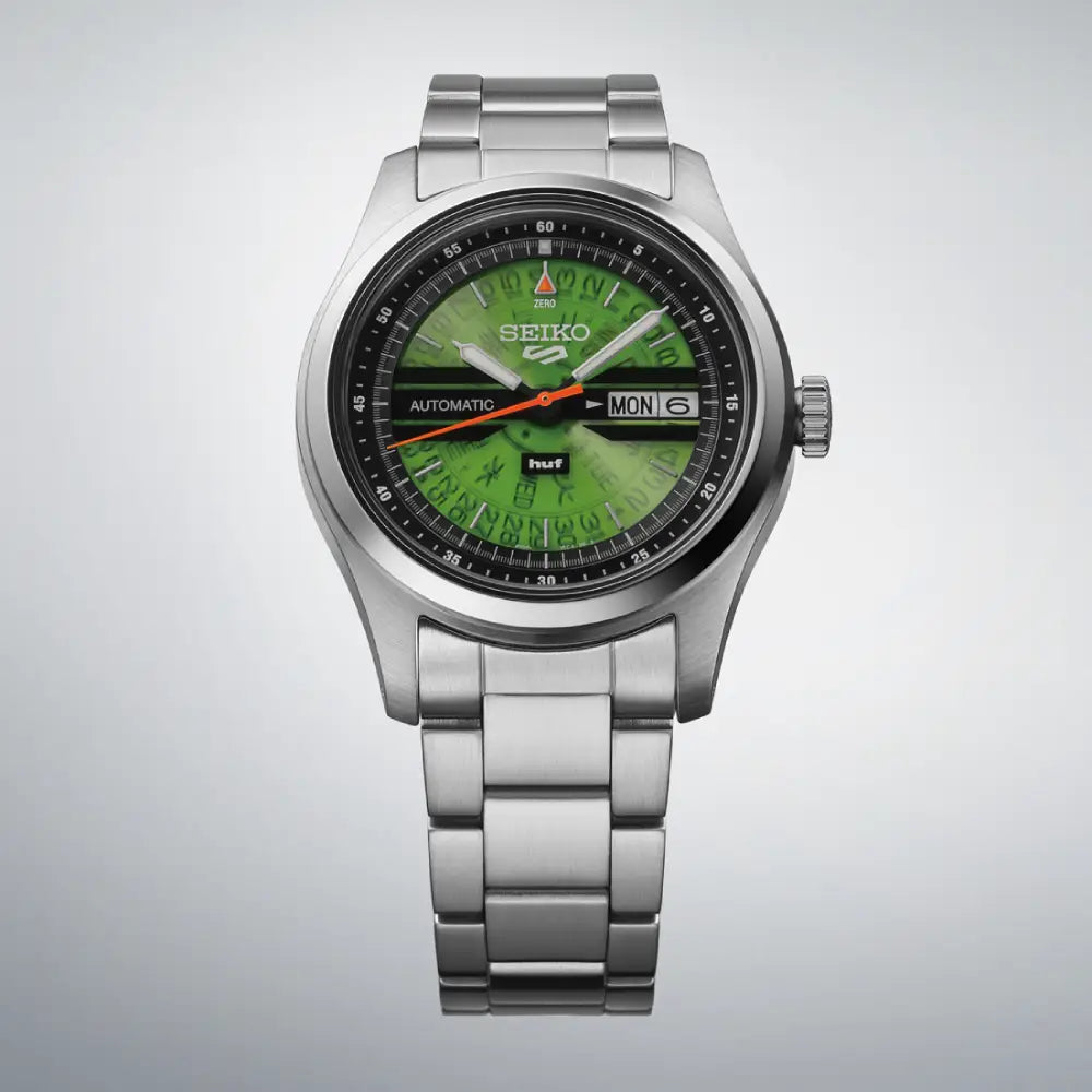 Seiko 5 Sports Field HUF Limited Edition SBSA323 Automatic Green Semi-Transparent Dial Stainless Steel Men’s Watch