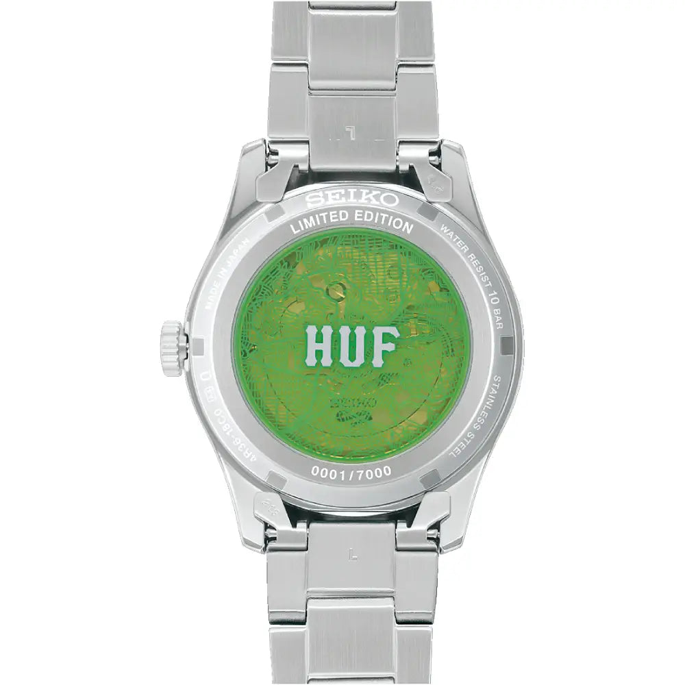 Seiko 5 Sports Field HUF Limited Edition SBSA323 Automatic Green Semi-Transparent Dial Stainless Steel Men’s Watch