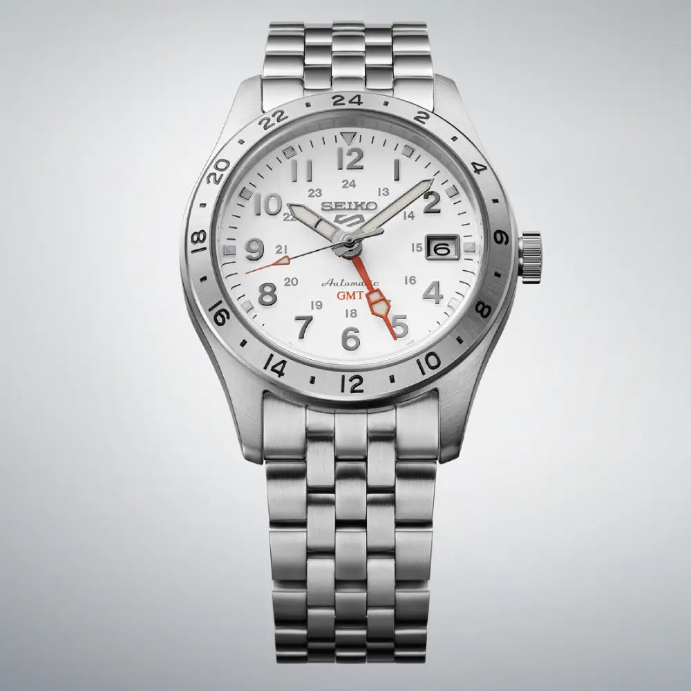 Seiko 5 Sports Field GMT SBSC009 Automatic White Dial Stainless Steel Men's Watch