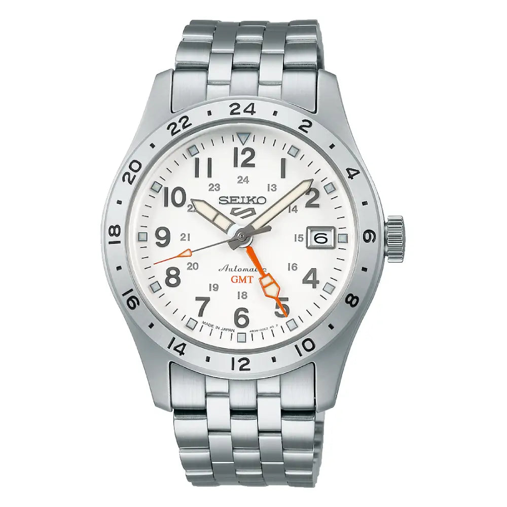 Seiko 5 Sports Field GMT SBSC009 Automatic White Dial Stainless Steel Men's Watch