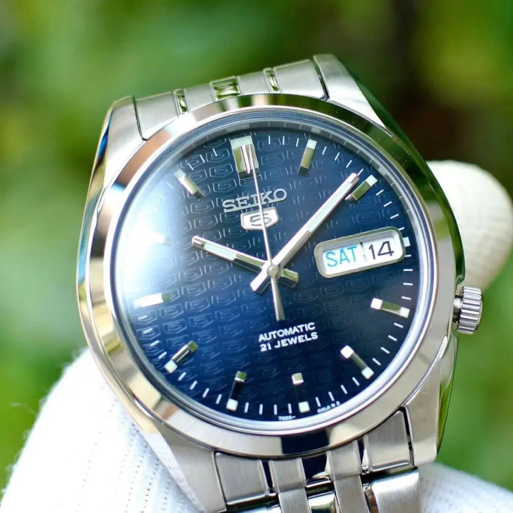 Seiko 5 SNK357K1 Automatic Blue Textured Dial Stainless Steel Men’s Watch
