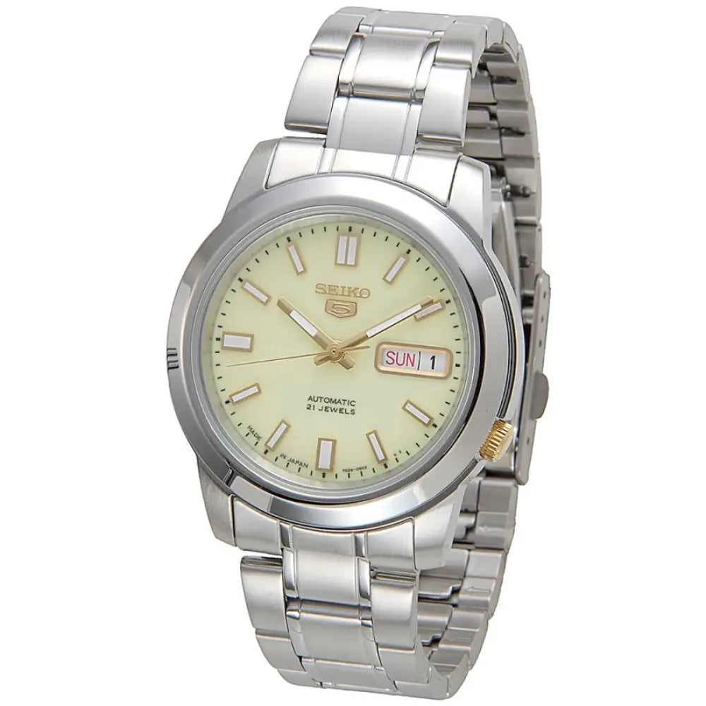 Seiko 5 SNKK19J1 Automatic Green Full Lumibrite Dial Stainless Steel Men's Watch