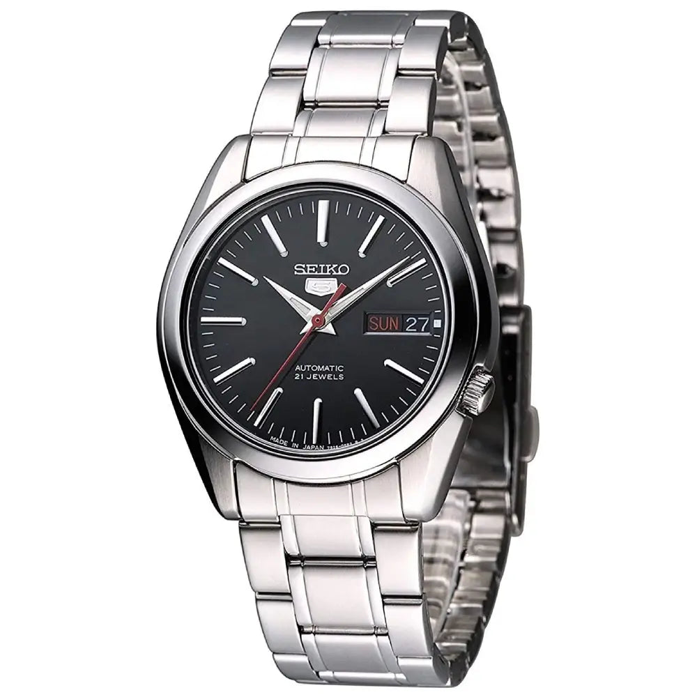 Seiko 5 SNKL45J1 Automatic Black Sunray Dial Stainless Steel Men's Watch