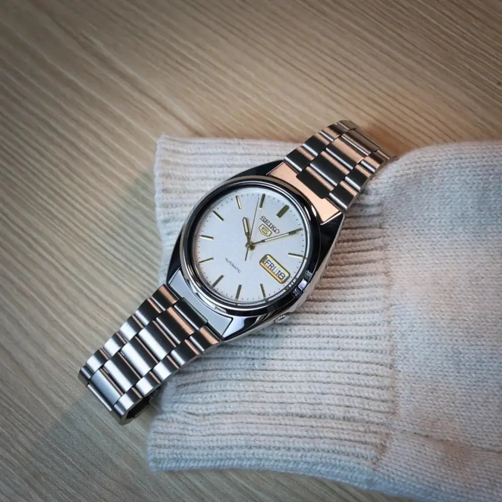 Seiko 5 SNXG47K1 Automatic White Dial Stainless Steel Men's Watch