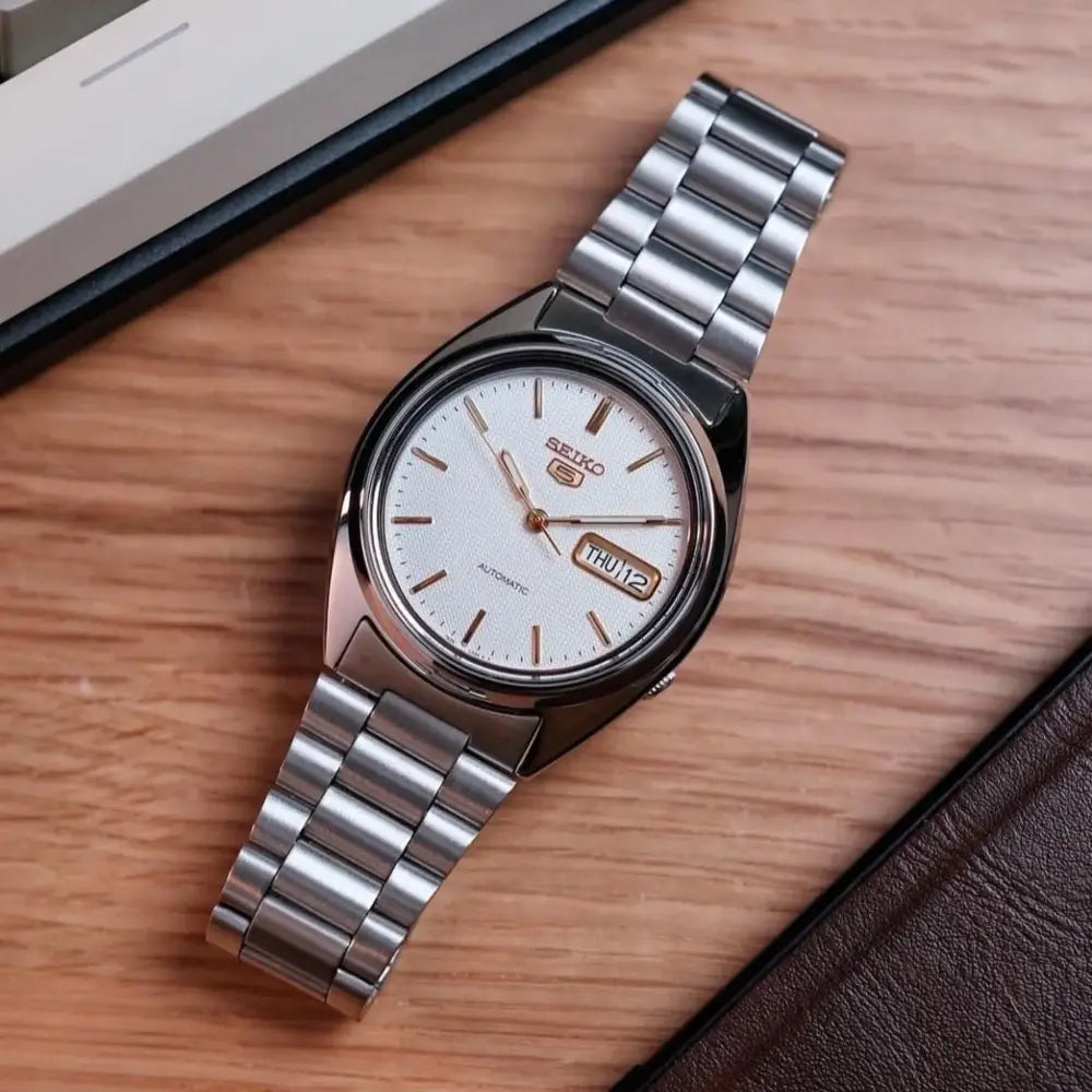 Seiko 5 SNXG47K1 Automatic White Dial Stainless Steel Men's Watch