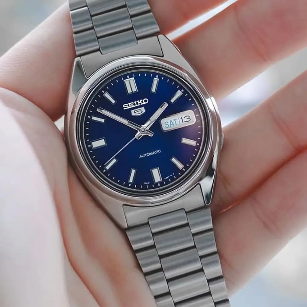 Seiko 5 SNXS77K1 Automatic Blue Sunburst Dial Stainless Steel Men’s Watch