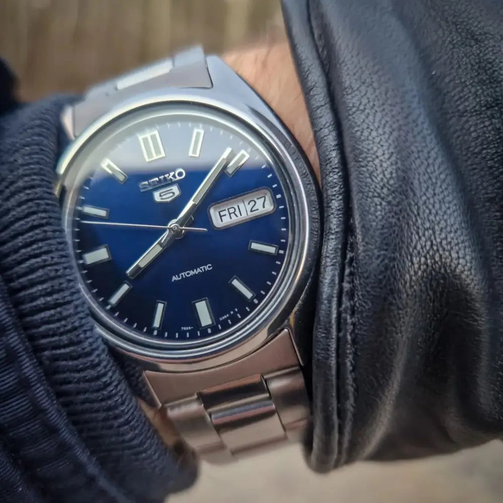 Seiko 5 SNXS77K1 Automatic Blue Sunburst Dial Stainless Steel Men’s Watch