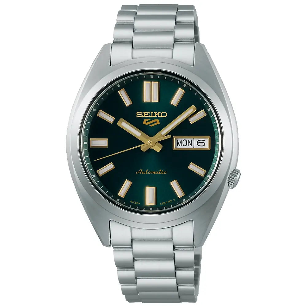 Seiko 5 Sports SRPL57K1 Automatic Green Dial Gold Accent Stainless Steel Men's Watch