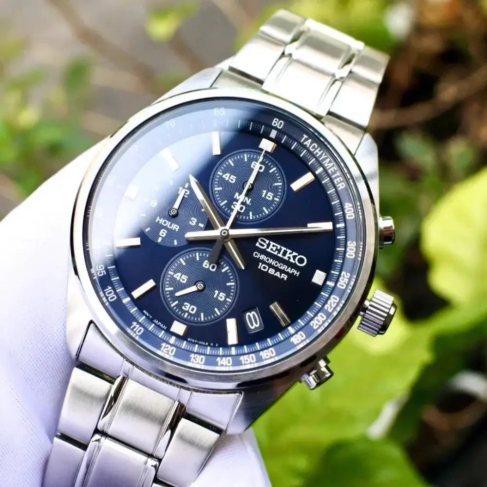 Seiko SSB377P1 Quartz Chronograph Blue Dial Stainless Steel Men's Watch