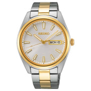 Seiko SUR446P1 Quartz Silver Sunray Dial Two-Tone Stainless Steel Men's Watch
