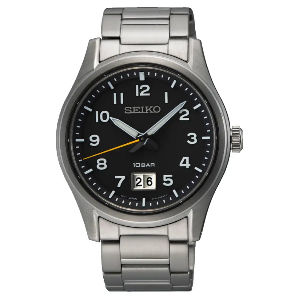 Seiko SUR569P1 Classic Quartz Black Dial Stainless Steel Men's Watch