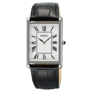 Seiko SWR103P1 Classic Tank-Style Quartz Dress Leather Strap Men's Watch