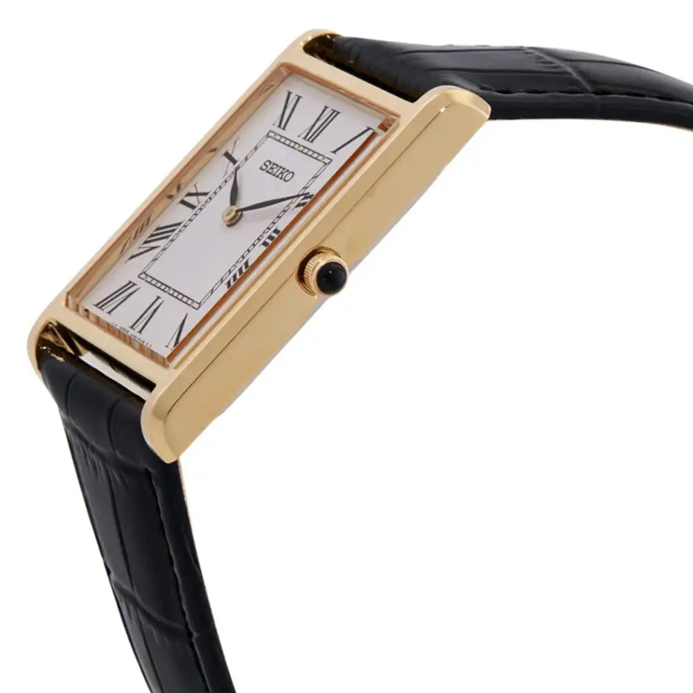 Seiko SWR104P1 rectangular dial close-up with Roman numerals