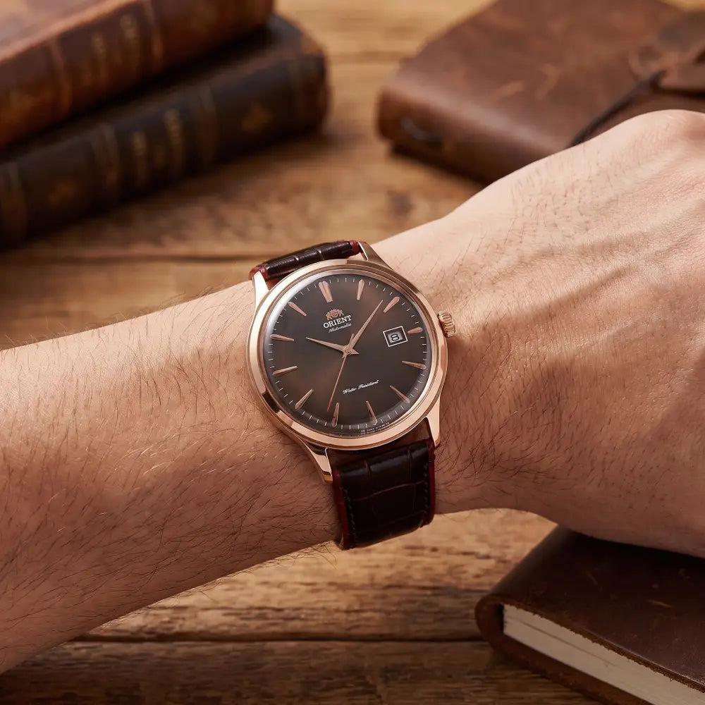 Orient Bambino TAC08001T Automatic Brown Dial Leather StrapMen's Watch