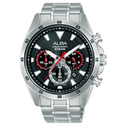 Alba-Alba Active AT3K63X1 Chronograph Quartz Green Dial Stainless Steel Men's Watch-Wristbear-1