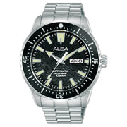 Alba-Alba AL4743X1 Black Tide Automatic Black Dial Stainless Steel Bracelet Men's Watch-Wristbear-1