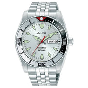 Alba-Alba AL4765X1 Ocean Arrow Automatic Silver White Dial Stainless Steel Bracelet Men's Watch-Wristbear-1
