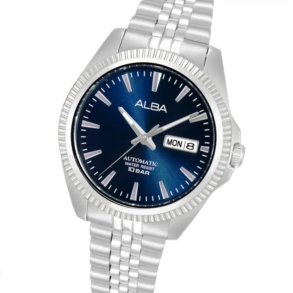 Alba-Alba AL4787X1 Automatic Blue Dial Stainless Steel Bracelet Men's Watch-Wristbear-2