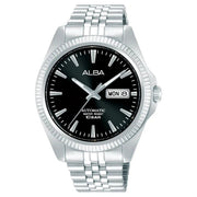 Alba-Alba AL4789X1 Automatic Black Dial Stainless Steel Bracelet Men's Watch-Wristbear-1