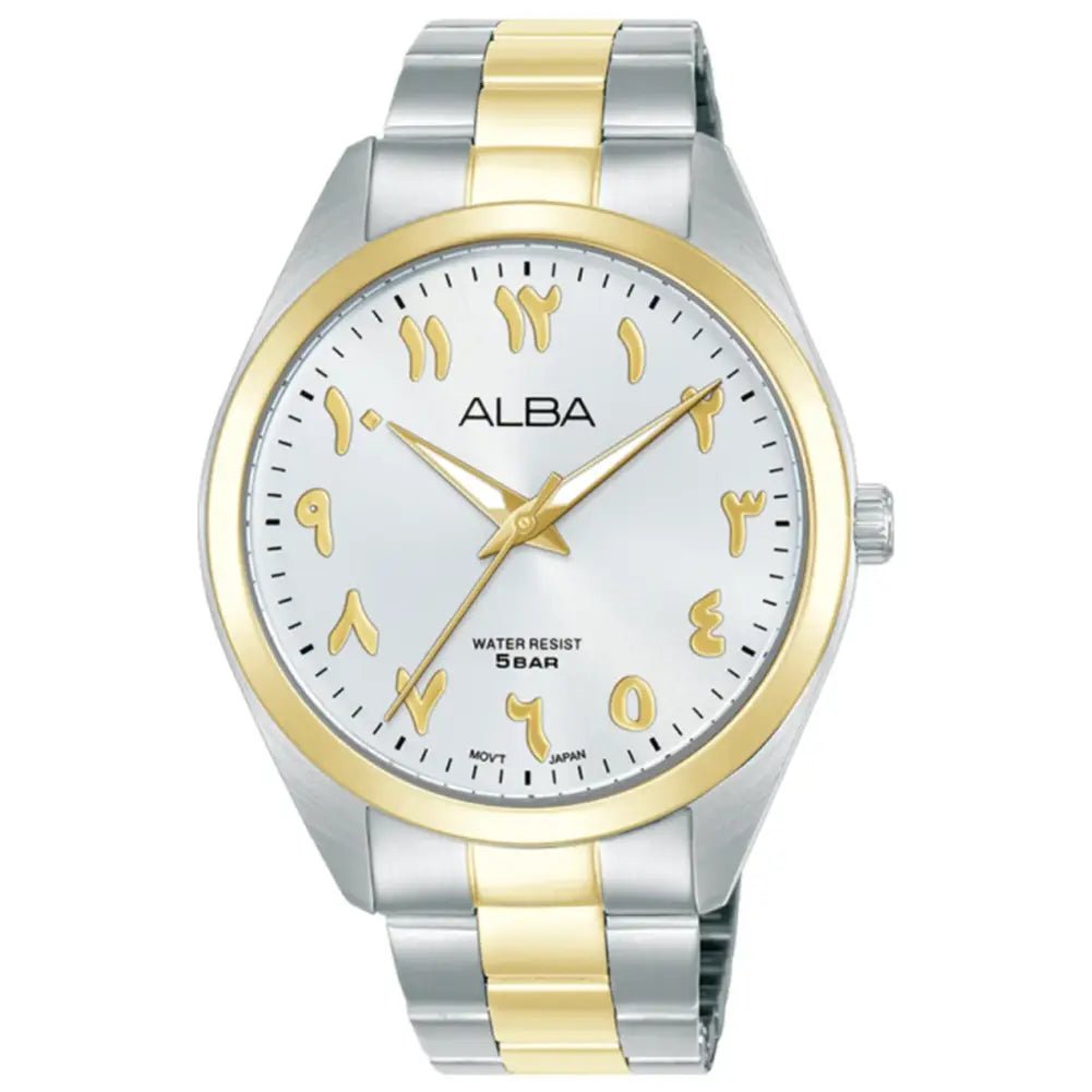 Alba-Alba Standard ARX158X1 Quartz White Dial Arabic Numerals Stainless Steel Men's Watch-Wristbear-1