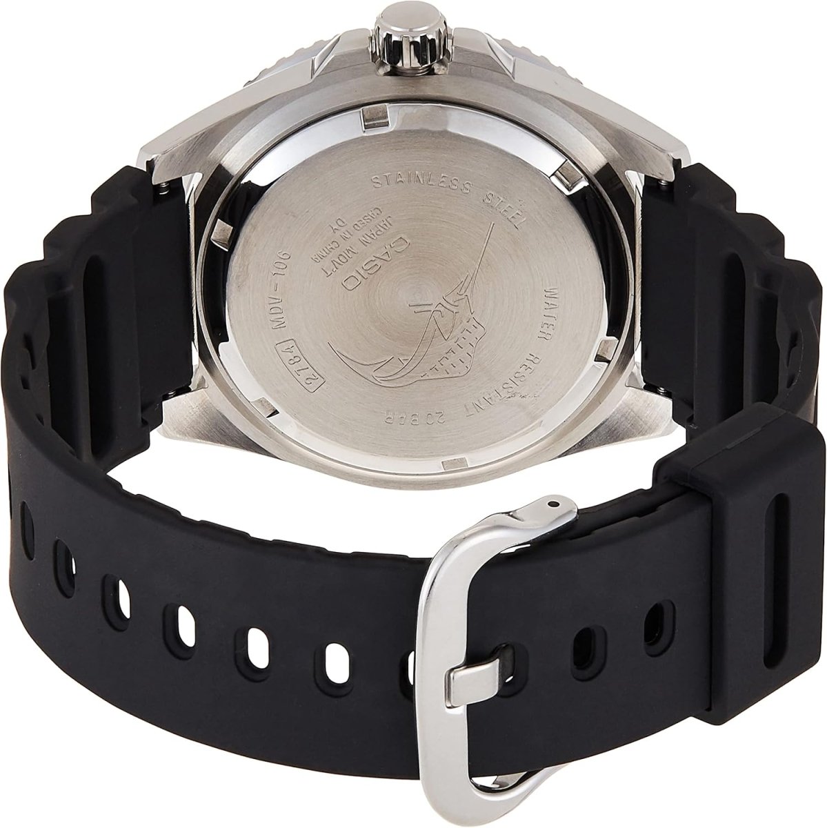 Casio Duro MDV-106B-1A3 Diver Quartz Black Dial Green Bezel Resin Strap Men's Watch - Wristbear-3