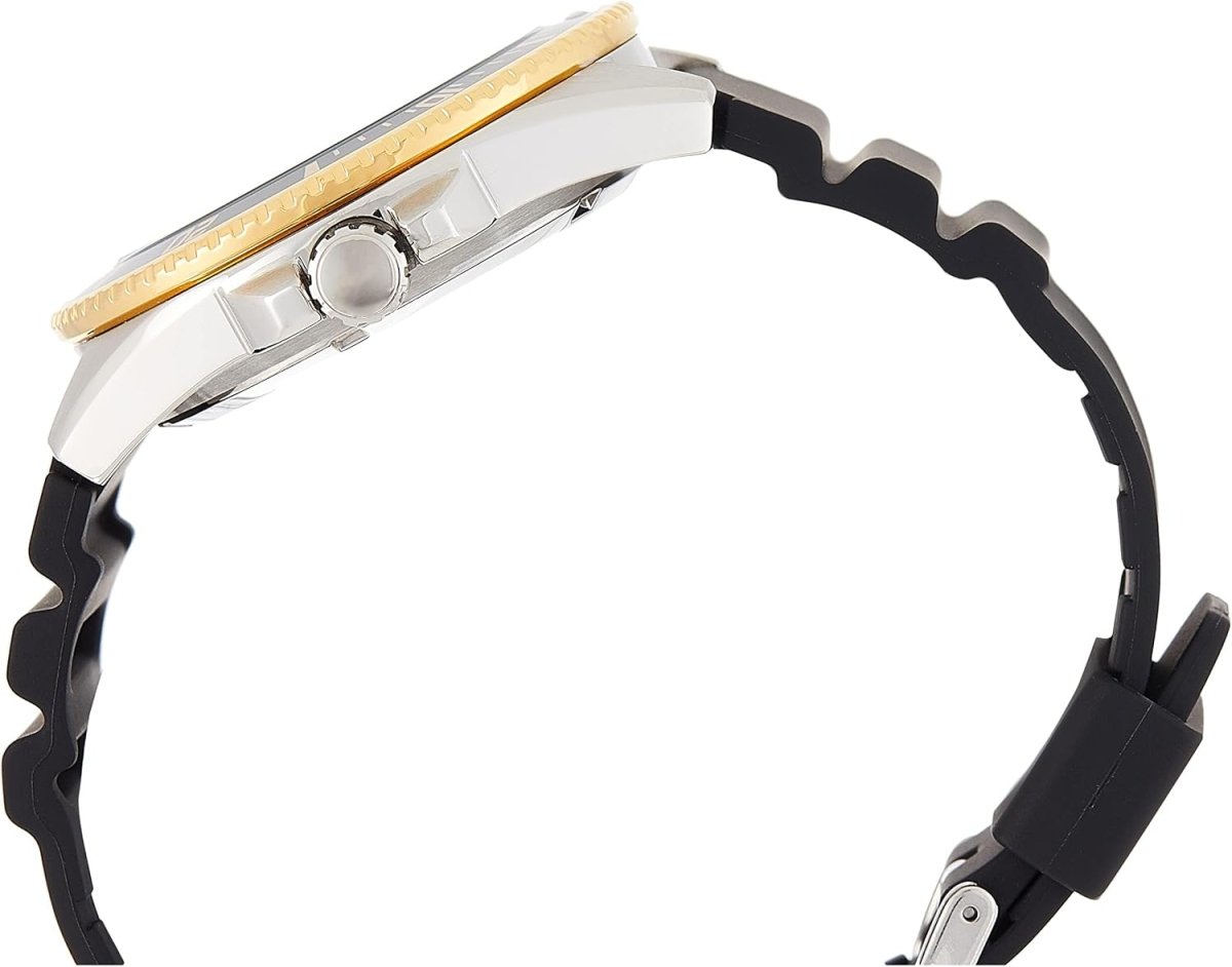 Casio Duro MDV-106G-1AV Diver Quartz Black Dial Gold Bezel Resin Strap Men's Watch - Wristbear-4