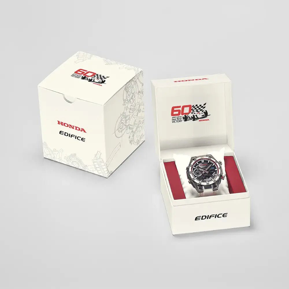 Casio-Casio Edifice ECB-2300HR-1A Honda 60th Anniversary Tough Solar Bluetooth Leather Strap Men's Watch-Wristbear-5