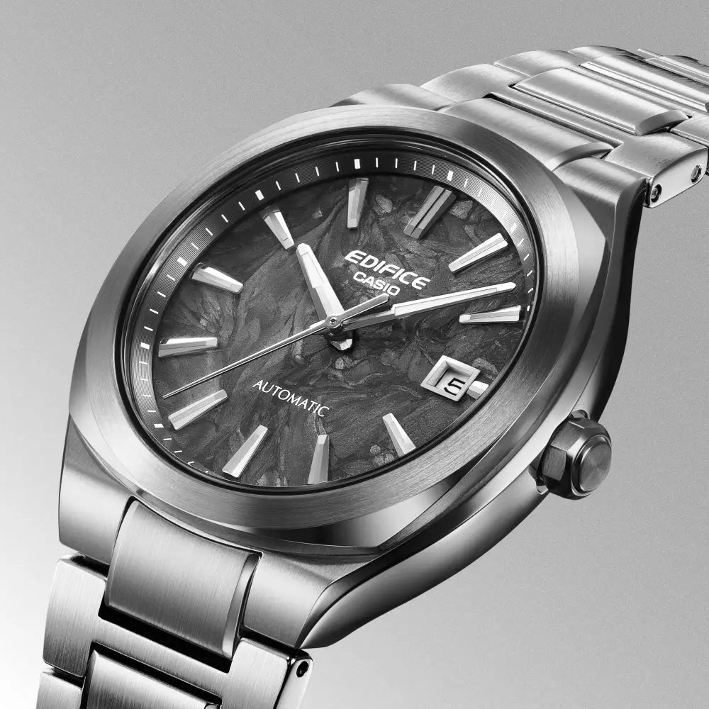 Casio-Casio Edifice EFK-200CD-1A Automatic Forged Carbon Black Dial Stainless Steel Men's Watch-Wristbear-3