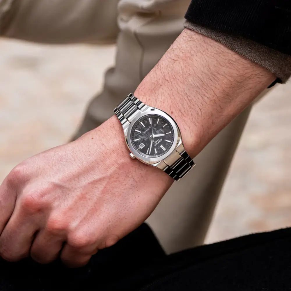 Casio-Casio Edifice EFK-200CD-1A Automatic Forged Carbon Black Dial Stainless Steel Men's Watch-Wristbear-2