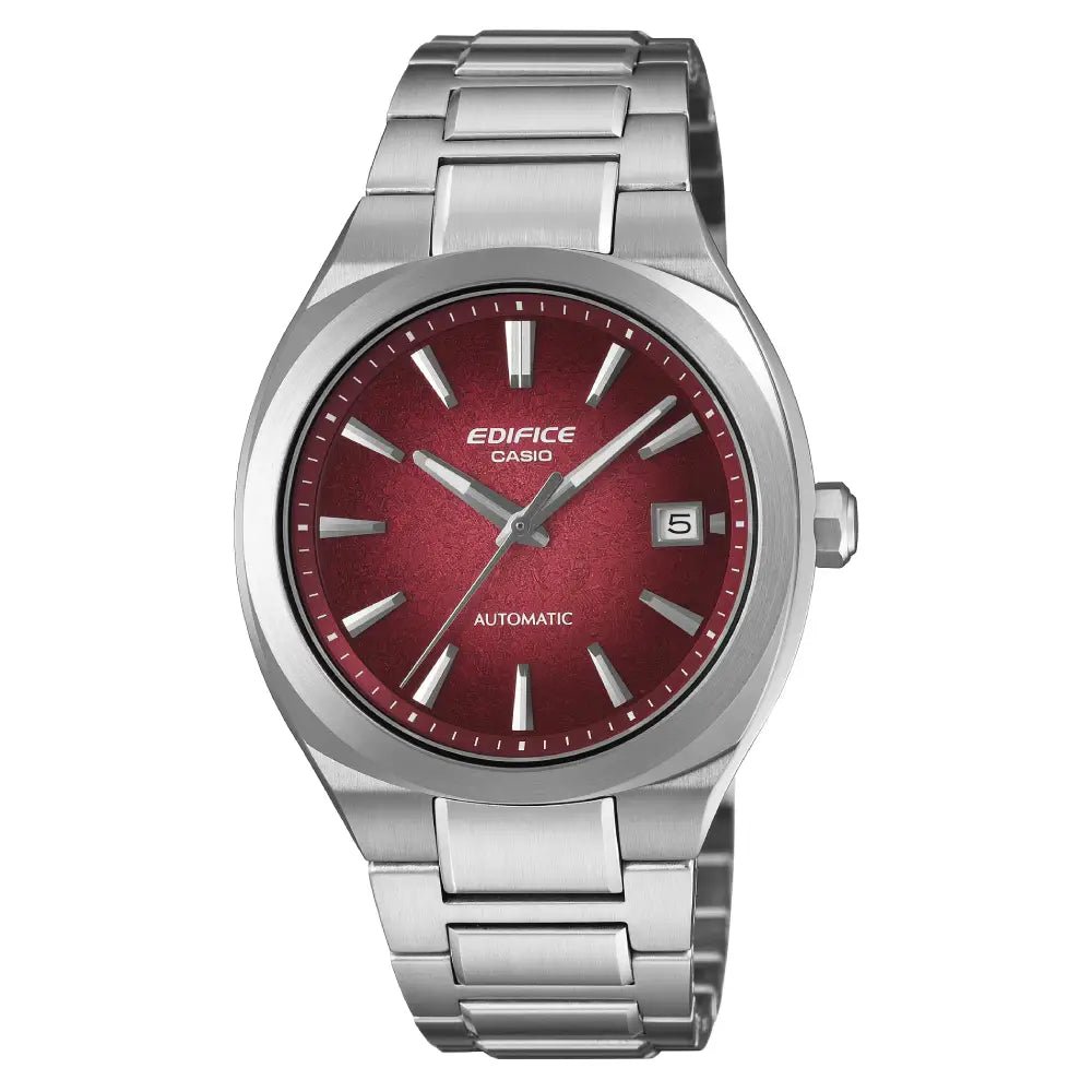 Casio-Casio Edifice EFK-200D-4A Automatic Red Dial Stainless Steel Sapphire Men's Watch-Wristbear-1