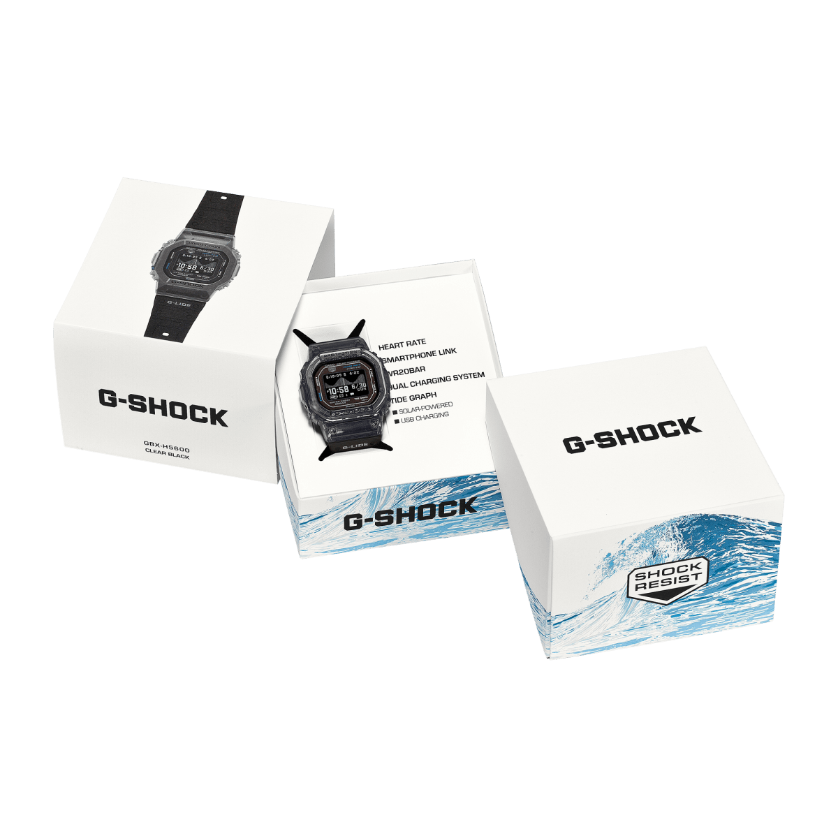 Casio G-Shock G-Lide GBX-H5600-1D Heart Rate Bluetooth Solar-Assisted Digital Black Watch - Wristbear-5