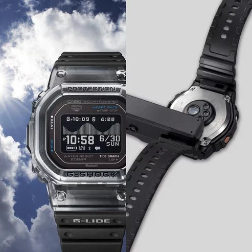 Casio-Casio G-Shock G-Lide GBX-H5600-1D Heart Rate Bluetooth Solar-Assisted Digital Black Watch-Wristbear-6