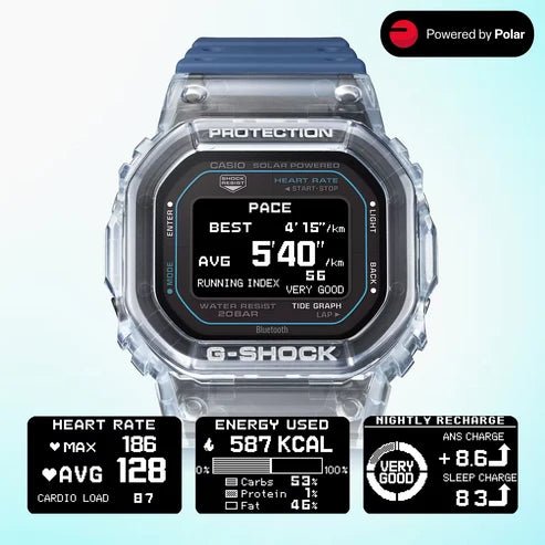 Casio-Casio G-Shock G-Lide GBX-H5600-2D Heart Rate Bluetooth Solar-Assisted Digital Blue Watch-Wristbear-7