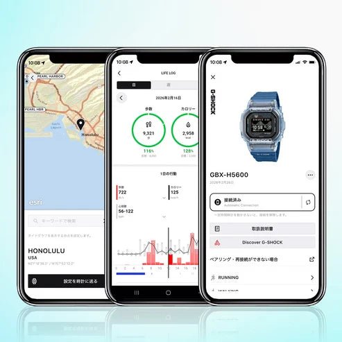 Casio-Casio G-Shock G-Lide GBX-H5600-2D Heart Rate Bluetooth Solar-Assisted Digital Blue Watch-Wristbear-8