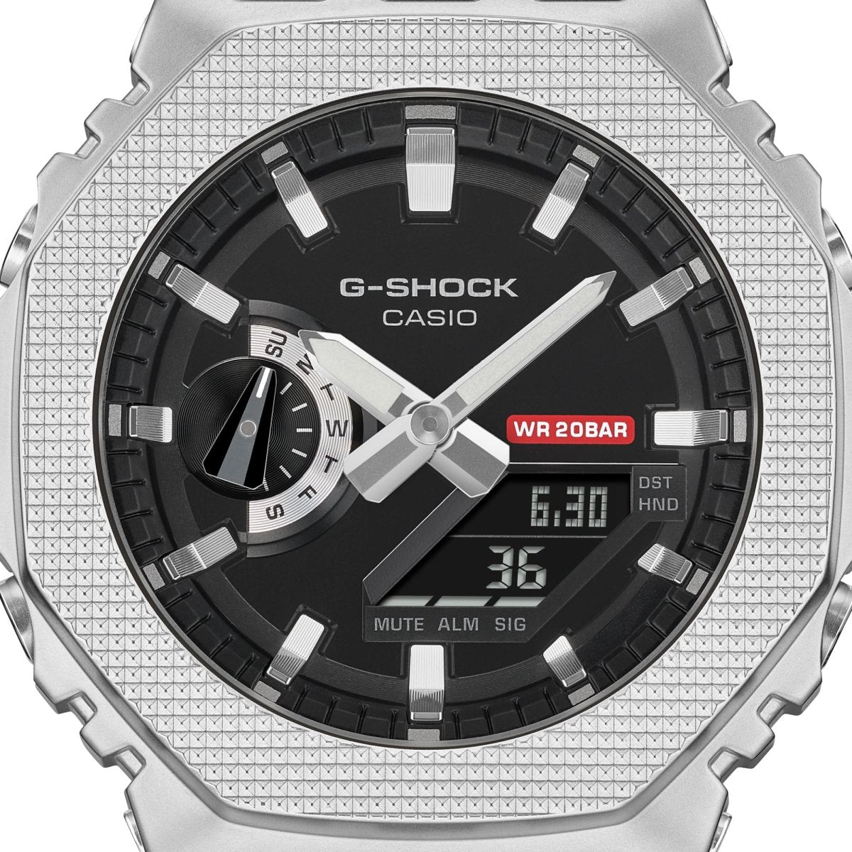 Casio G-Shock G-Steel GM-2100M-1A Industrial Metal Analog-Digital Black Dial Stainless Steel Bezel Watch - Wristbear-4