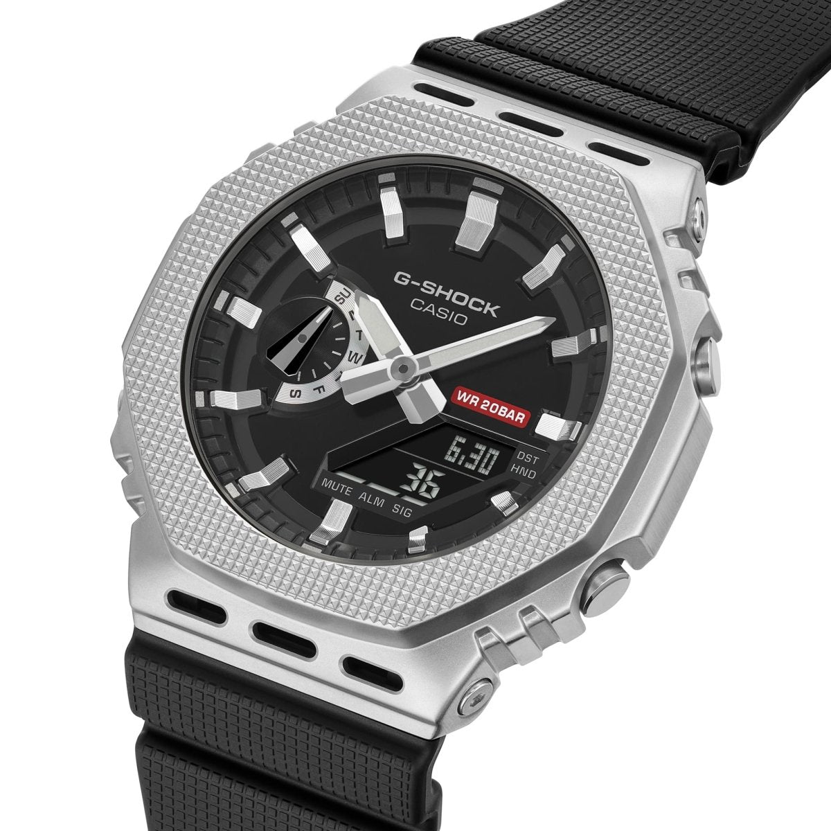 Casio G-Shock G-Steel GM-2100M-1A Industrial Metal Analog-Digital Black Dial Stainless Steel Bezel Watch - Wristbear-5