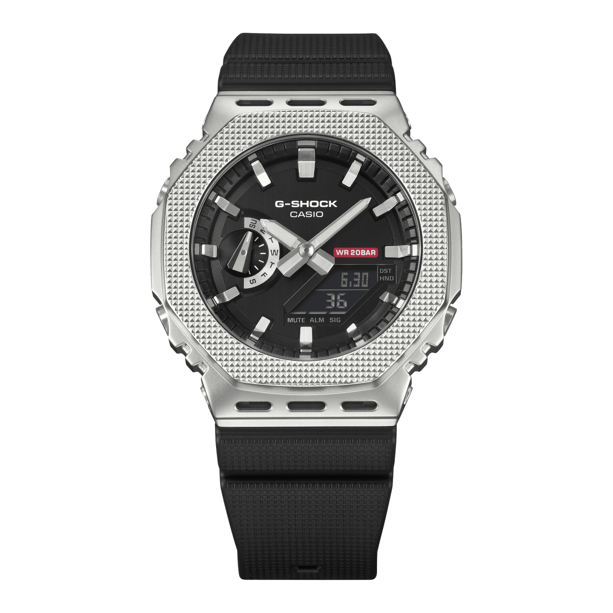 Casio G-Shock G-Steel GM-2100M-1A Industrial Metal Analog-Digital Black Dial Stainless Steel Bezel Watch - Wristbear-3