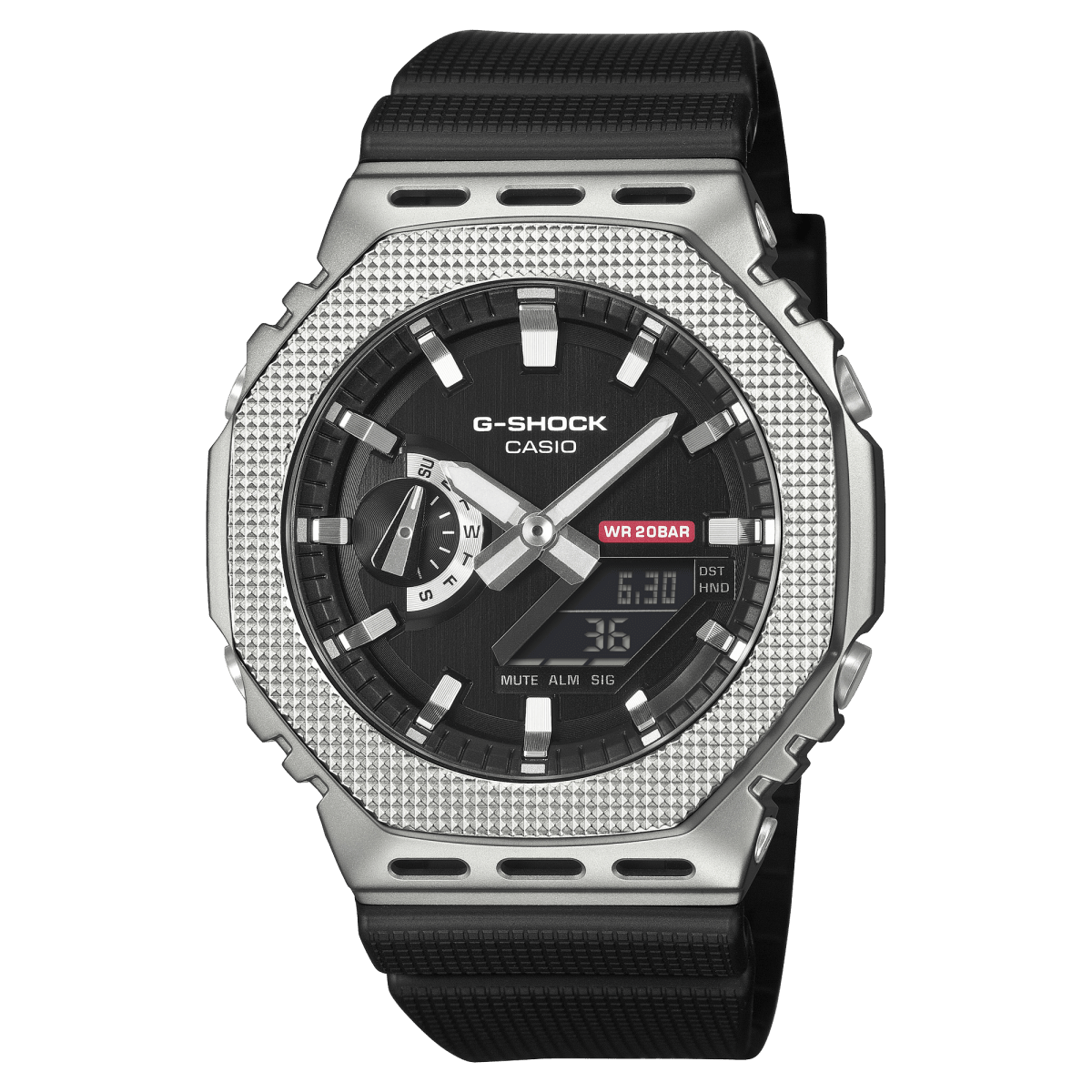Casio G-Shock G-Steel GM-2100M-1A Industrial Metal Analog-Digital Black Dial Stainless Steel Bezel Watch - Wristbear-1