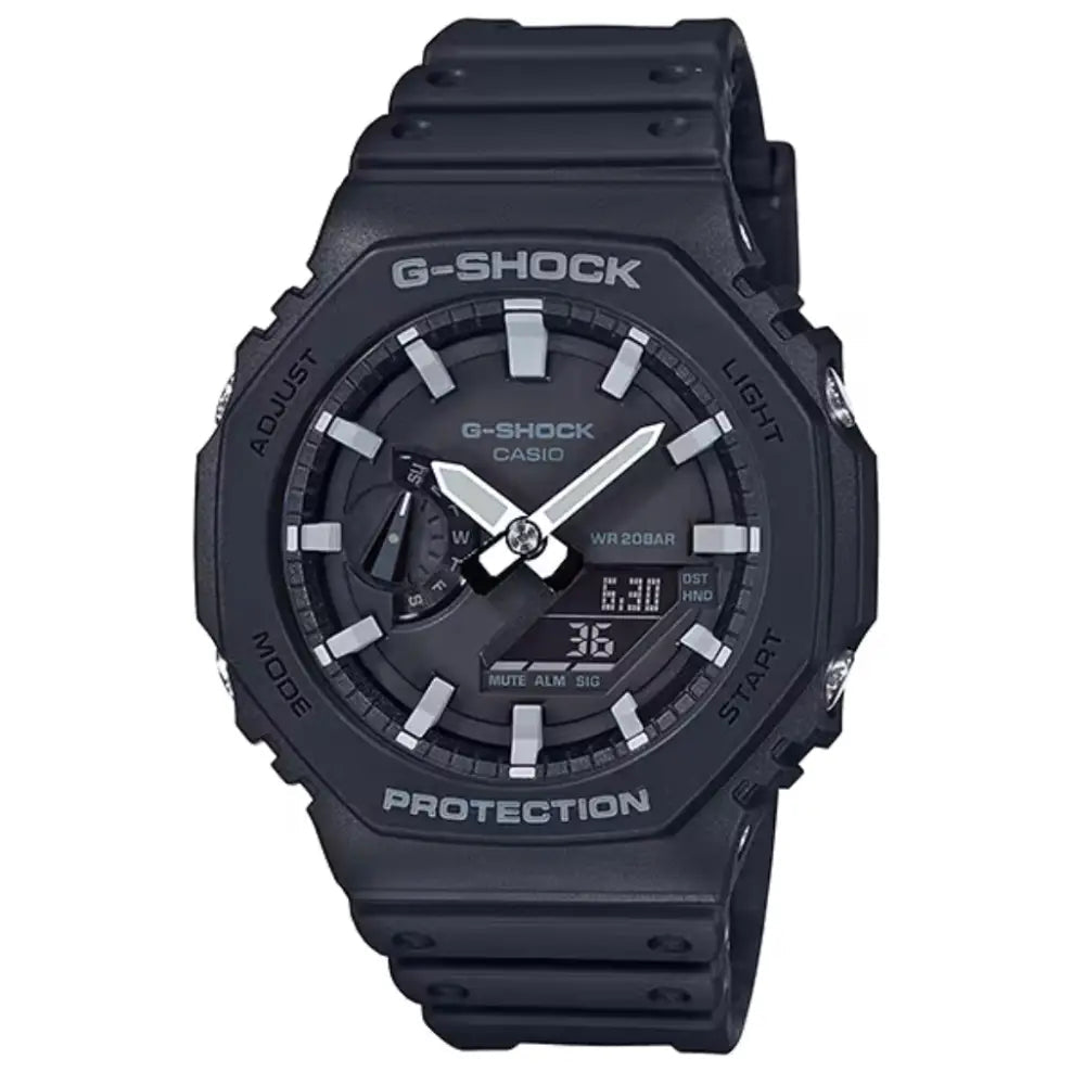Casio-Casio G-Shock GA-2100-1A Carbon Core Guard Analog-Digital Black Dial Men's Watch-Wristbear-1