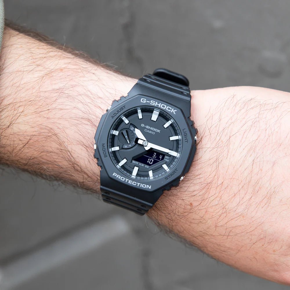Casio-Casio G-Shock GA-2100-1A Carbon Core Guard Analog-Digital Black Dial Men's Watch-Wristbear-2
