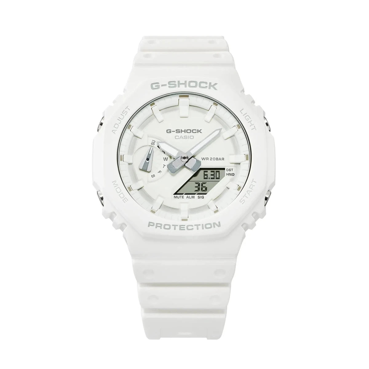 Casio-Casio G-Shock GA-2100-7A7 Carbon Core Guard Analog-Digital White Dial Watch-Wristbear-3