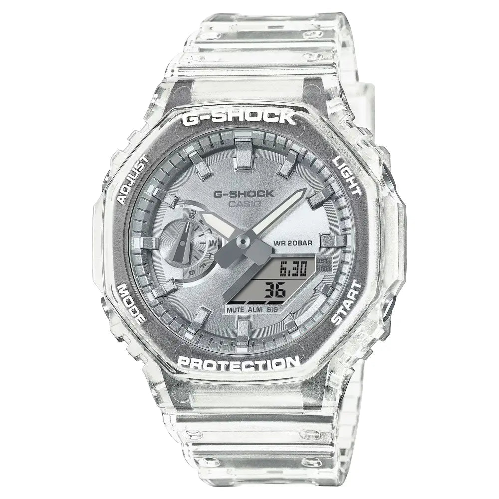 Casio-Casio G-Shock GA-2100BM-7A8 Carbon Core Guard Analog-Digital Silver Metallic Dial Men's Watch-Wristbear-1