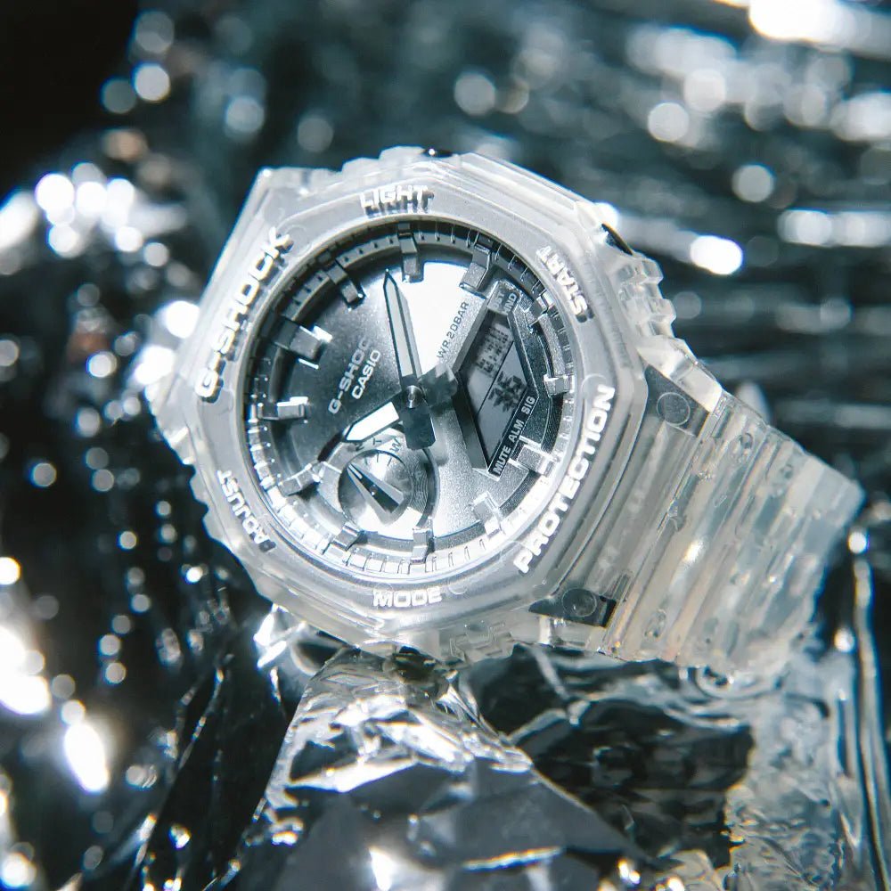 Casio-Casio G-Shock GA-2100BM-7A8 Carbon Core Guard Analog-Digital Silver Metallic Dial Men's Watch-Wristbear-4