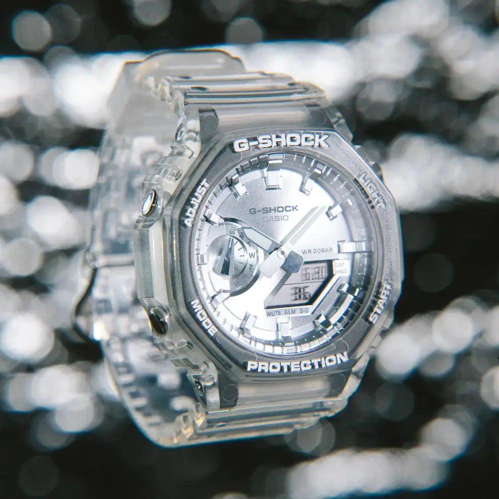 Casio-Casio G-Shock GA-2100BM-7A8 Carbon Core Guard Analog-Digital Silver Metallic Dial Men's Watch-Wristbear-3
