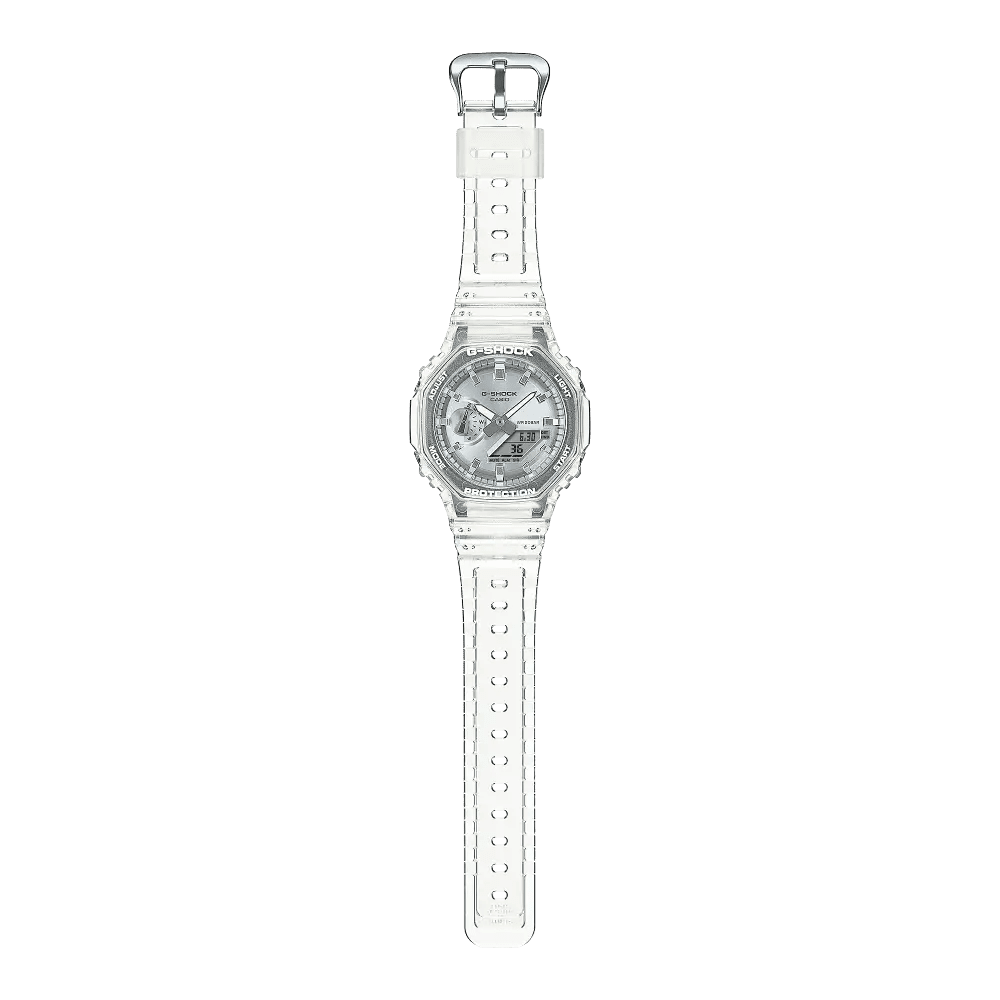 Casio-Casio G-Shock GA-2100BM-7A8 Carbon Core Guard Analog-Digital Silver Metallic Dial Men's Watch-Wristbear-5