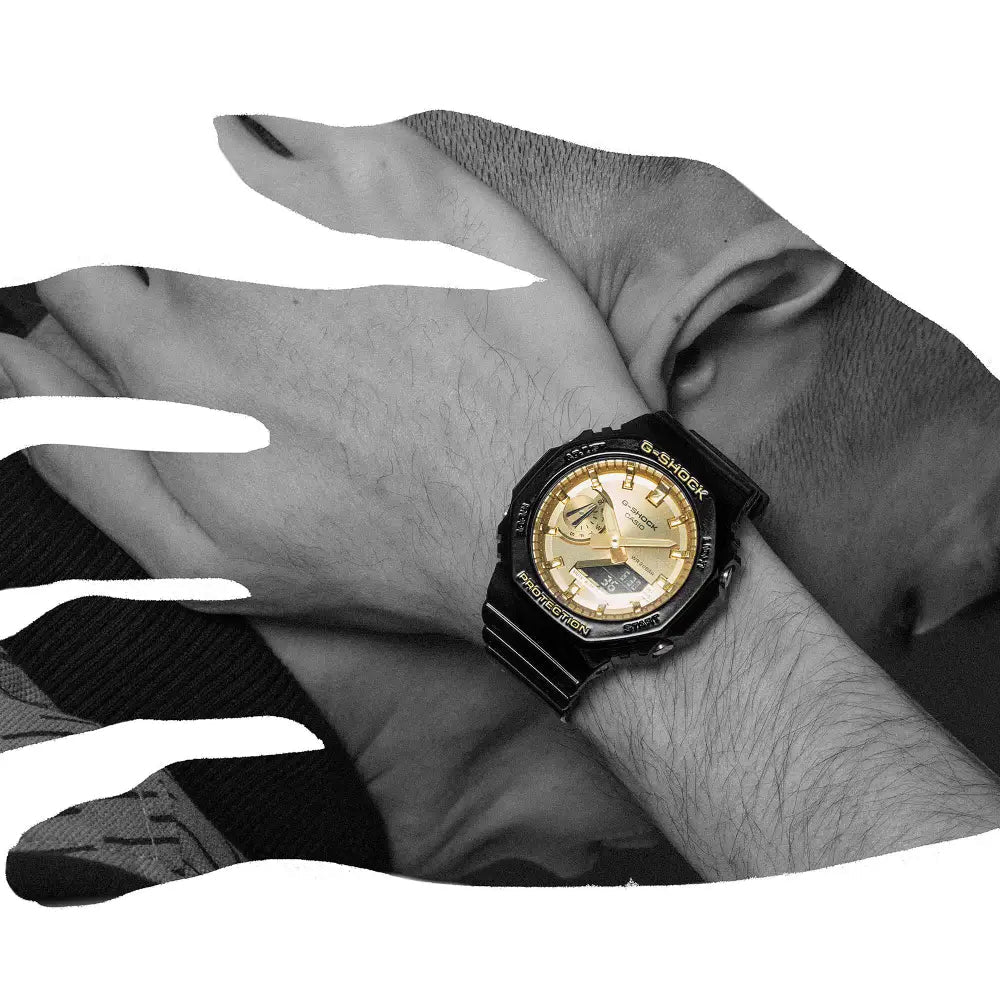 Casio-Casio G-Shock GA-2100GB-1A Carbon Core Guard Analog-Digital Gold Dial Men's Watch-Wristbear-2