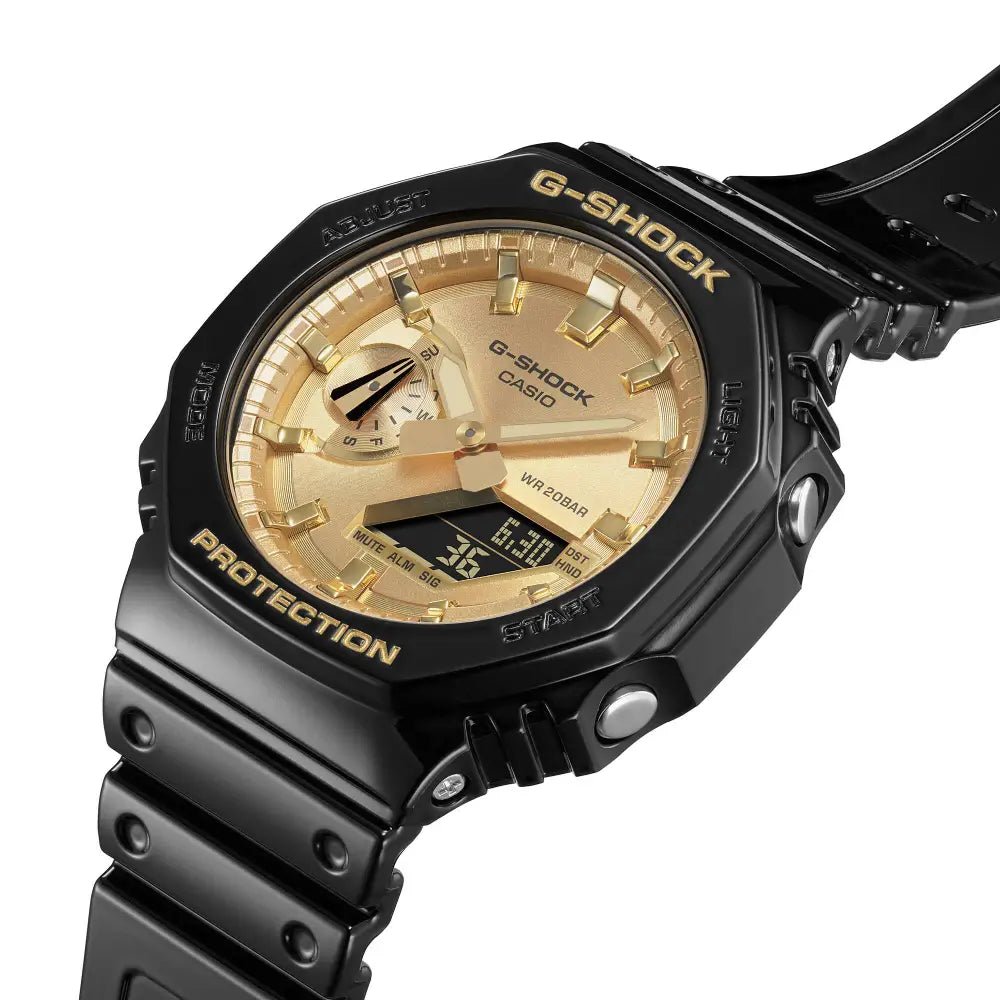 Casio-Casio G-Shock GA-2100GB-1A Carbon Core Guard Analog-Digital Gold Dial Men's Watch-Wristbear-3