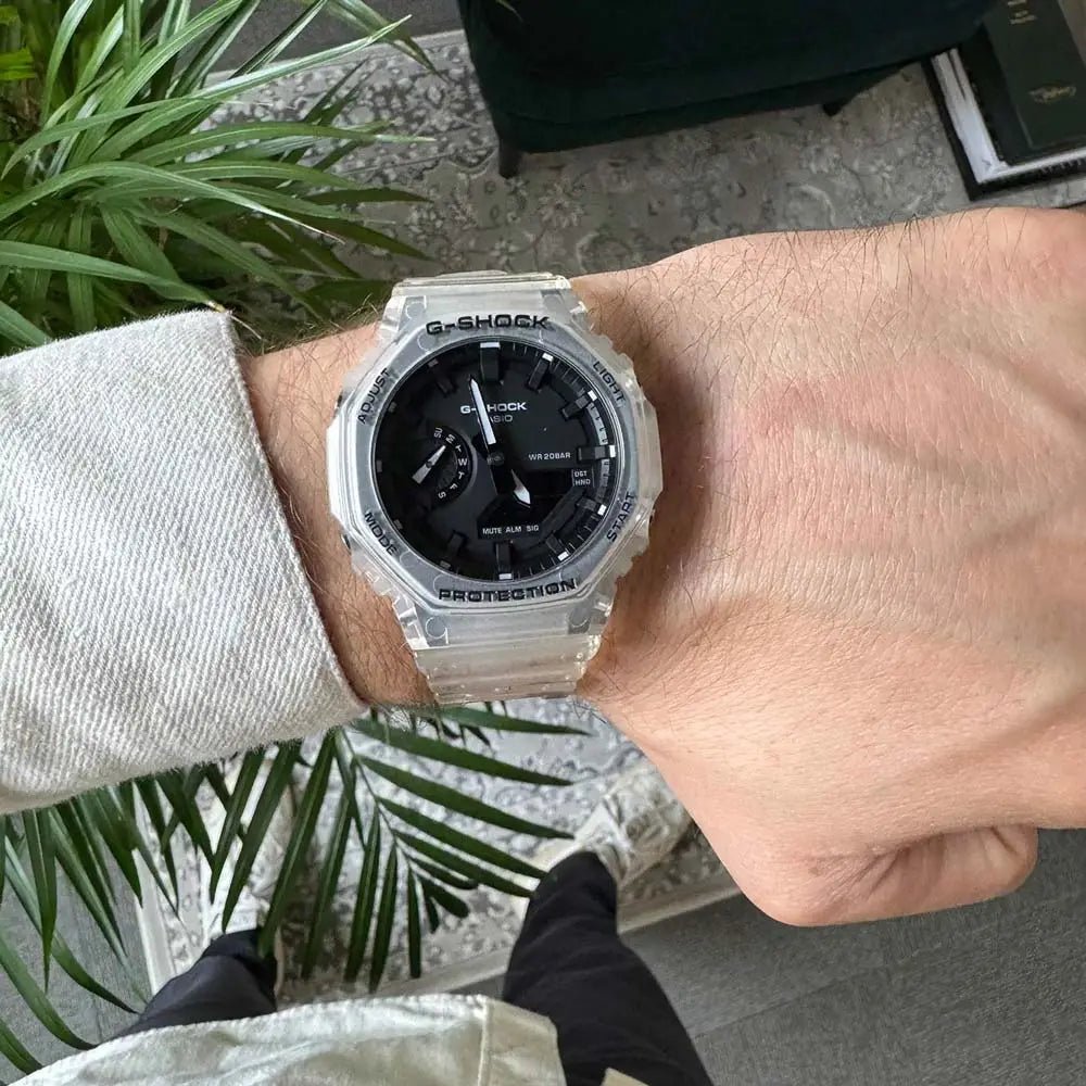 Casio-Casio G-Shock GA-2100SKE-7A Carbon Core Guard Analog-Digital Black Dial Men's Watch-Wristbear-2