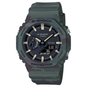 Casio G-Shock GAE-2100WE-3A Custom Box Set Analog-Digital Black Dial Green Camouflage Resin Watch - Wristbear-1
