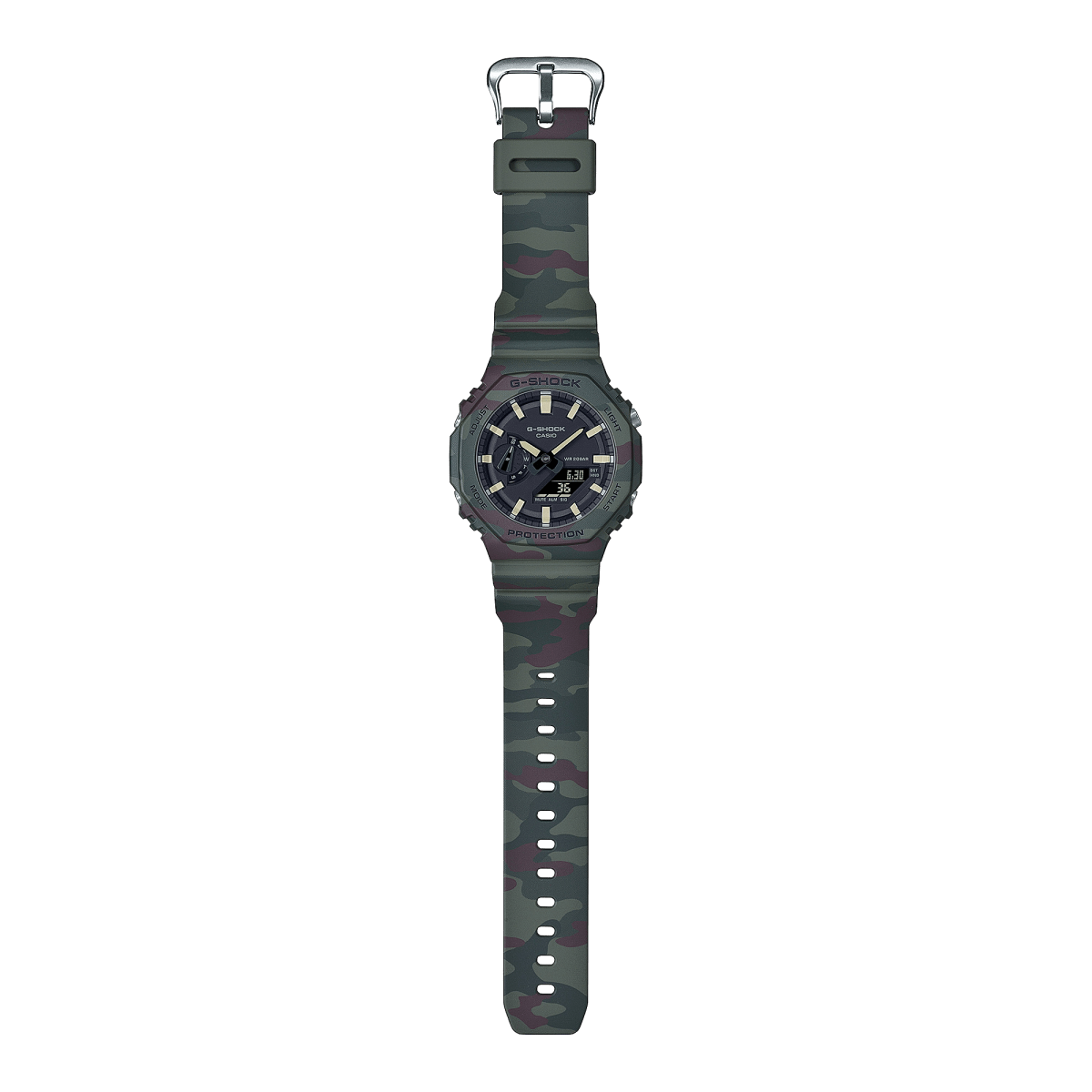 Casio G-Shock GAE-2100WE-3A Custom Box Set Analog-Digital Black Dial Green Camouflage Resin Watch - Wristbear-2